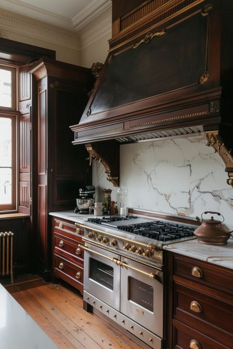 14 Victorian Kitchen Interior Ideas You Have To See! - My Decor Inspo Old Victorian Kitchen, Modern Victorian Homes Interior, Modern Victorian Kitchen, Victorian Style Kitchen, Kitchen Interior Ideas, Victorian Kitchens, Modern Victorian Homes, Victorian Hall, Gothic Kitchen