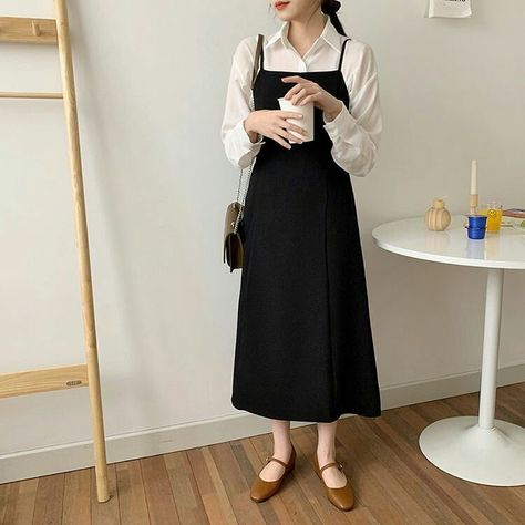 Couture, Style Dress Korea, Korean Long Dress, Long Summer Dress Outfits, Long Dress Korean Style, Long Dress Korean, Gaun Tulle, Outfits Street Styles, Cozy Dress Outfit