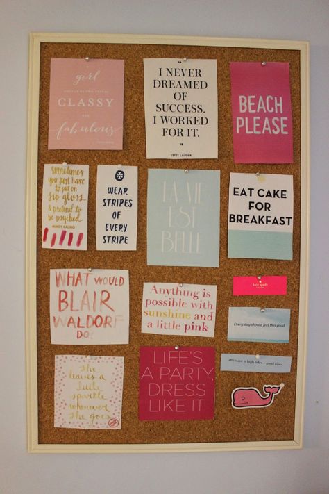 The Pinterest Perfect Bulletin Board Diy Cork Board, Dorm Sweet Dorm, Trendy Apartment, Cork Diy, Dorm Room Organization, Dorm Life, Preppy Room, Apartment Life, Boho Home