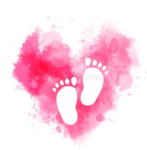 Pink Baby Background, Baby Girl Illustration, Baby Girl Background, Vom Avea Un Copil, Pink Footprints, Modern Grunge, Cadre Diy, طفلة حديثة الولادة, Welcome Baby Girl