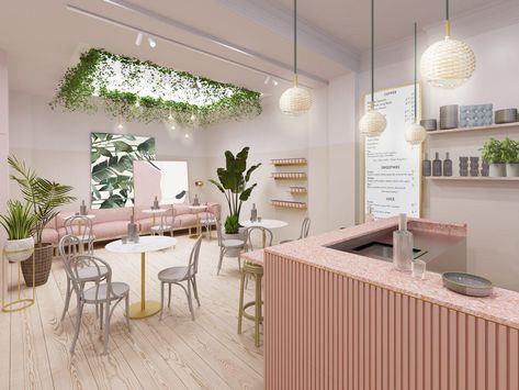 Juice Bar Interior, Glow Bar, Smoothie Shop, Bakery Design Interior, Decoration Patisserie, Smoothie Bar, Spa Interior, Bakery Design, Bar Interior