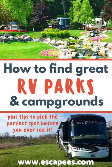 campgrounds tend to be more rustic with less amenities and smaller campsites and may not fit big-rigs.  Y