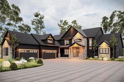 Dream Life House, Craftsman House Plan, Bedroom House Plans, Luxury Homes Dream Houses, Farmhouse Style House, Farmhouse Plans, Sims House, Dream House Exterior, Story House