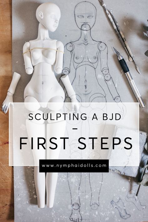 Sculpting a BJD from air-dry clay: first steps — Nymphai Dolls Ball Jointed Doll Sculpting, How To Make Ball Jointed Dolls, How To Make A Ball Jointed Doll, How To Make A Bjd Doll, Air Dry Clay People, Ball Jointed Dolls Realistic, How To Make A Doll, Bjd Dolls Tutorial, Air Dry Clay Figures