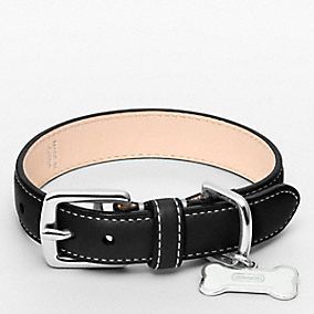 LEATHER COLLAR WITH BONE CHARM Boy Dog Collars, Coach Dog Collar, Puppy Boy, Cool Dog Collars, Deaf Dog, Emotional Support Dog, Training Collar, Boy Dog, Dog Training Collar