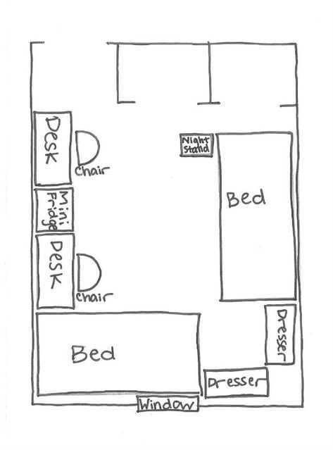 Kids Room Layout, Dorm Layout, Dorm Room Layouts, Unc Charlotte, Dream Dorm, Dorm Sweet Dorm, Dorm Room Storage, Dorm Room Hacks, Dorm Inspiration