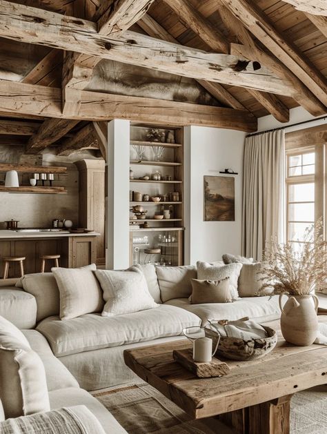 39 Timeless Rustic Living Room Ideas for Your Home Western Styled Living Room, Great Room Design Farmhouse, Southwest French Country, Wooden Cabin Living Room, Rustic Home Decor Living Room Cozy, Rustic Modern House Decor, Modern Cabin Living Room Ideas, Living Room Magnolia, Farm Cottage Living Room