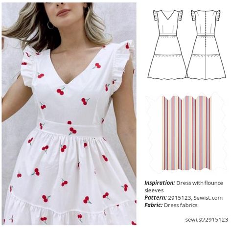 Short Sleeve Dress Pattern Sewing, Casual Dress Sewing Patterns Free, Flounce Sleeves Pattern, Sewing Dresses For Women Pattern, Kurta Sewing Pattern, Simple Dress Pattern For Women, Dress Sewing Patterns Free Women, Summer Dress Patterns Sewing, Sewing Women's Clothes