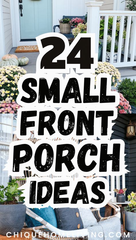 Transforming your small front porch into a summer oasis? Explore these 24 small front porch decor ideas to copy this summer, where every detail brings warmth and charm to your outdoor space. From colorful planters to cozy seating arrangements, each idea promises to maximize your porch's potential and create a welcoming retreat for lazy summer days and breezy evenings Small Front Porch With Steps Decorating Ideas, Small Front Porch Alcove Ideas, Small Front Porch Ideas Apartment, Ideas For Porch Decor, Front Door Space Ideas, Front Yard Porch Ideas Patio, Ideas For Small Balconies, Styling A Small Front Porch, Home Depot Ideas