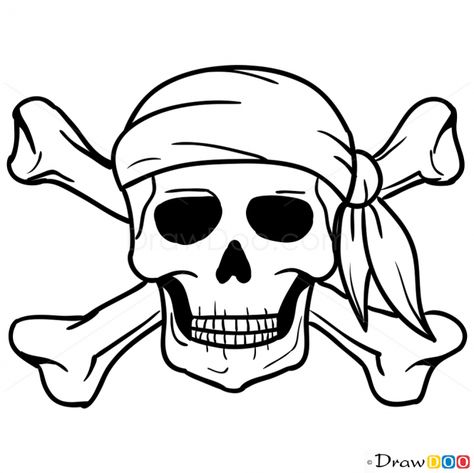 How to Draw Jolly Roger, Pirates - How to Draw, Drawing Ideas ... Easy Pirate Ship Drawing, Pirate Drawings Easy, Pirate Drawing Ideas, Pirate Skeleton Drawing, Pirate Ship Drawing Easy, How To Draw A Pirate, Pirate Drawing Easy, Pirate Skull Drawing, Pirate Art Drawing