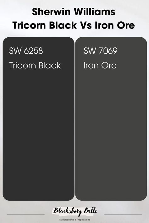 Tricorn Black Fireplace, Tricorn Black Vs Iron Ore, Iron Ore Vs Tricorn Black, Charcoal Paint Colors, Tricorn Black Front Door, Sherwin Williams Tricorn Black, Iron Ore Sherwin Williams, Tricorn Black, Black Front Door