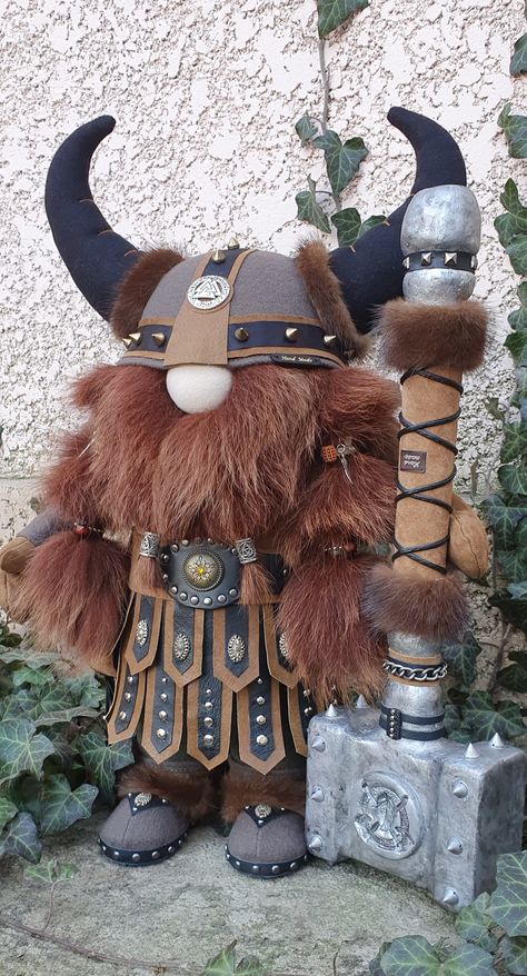 Fimo, Gnome Fabric Projects, Viking Gnomes Diy How To Make, Viking Doll, Viking Diy, Viking Gnomes, Viking Gnome, Viking Christmas, Christmas Pinterest