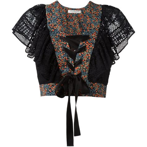 Philosophy Di Lorenzo Serafini cropped laced shirt ($740) ❤ liked on Polyvore featuring tops Lace Shirt Outfit, Laced Up Shirt, Estilo Hippie, Look Boho, Lorenzo Serafini, Designer Shirts, Tops Black, Lace Crop Tops, Lace Shirt