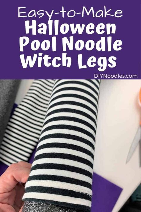 Diy Witches Legs In Pot, Halloween Witch Legs Decor, Upside Down Witch Legs Diy, Halloween Decor With Pool Noodles, Diy Pool Noodle Halloween Decor, Diy Witch Legs And Shoes, Witch Legs Decor, Halloween Decorations With Pool Noodles, Diy Halloween Decorations Witch