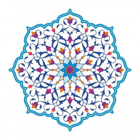 Arabic Pattern Design, Ceramics Plate, Islamic Design Pattern, Motif Arabesque, Digital Mandala, Islamic Motifs, Glowing Background, Floral Circle, Geometric Ornament