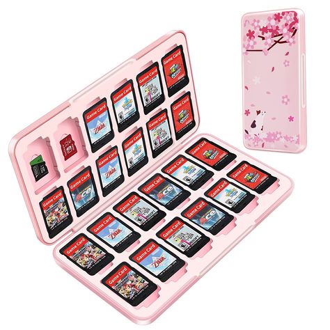 Cute Switch, Pink Switch, Nintendo Switch Case, Gamer Room Decor, Nintendo Switch Accessories, Video Game Room Design, Game Storage, Switch Oled, Gaming Room Setup