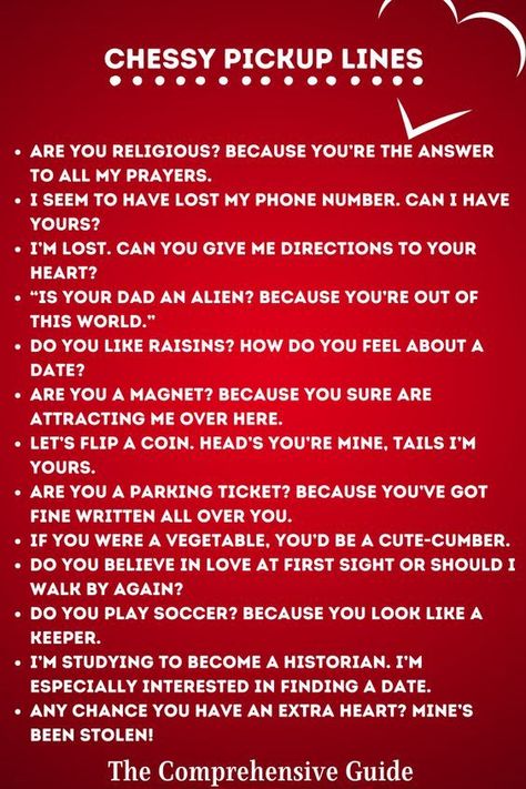 The best way to conquer any heart is through romantic words. While lovely gifts might put a smile on one’s face, Valentine’s day pick-up lines melt the hearts of the people hearing them. There are a lot of secrets that hide behind pick-up lines for Valentine’s day. They have to be creative and use the day as a part of the punchline. Pick Up Lines For Flirting, Humour, Flirty Rizz Pick Up Lines, Horror Pick Up Lines, Pick Up Line To Use On Guys, Rizz Lines For Crush, Valentines Pickup Lines, Cheesy Pickup Lines For Guys, Pic Up Lines For Guys
