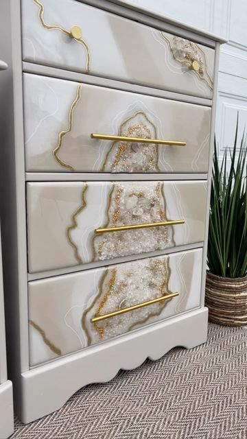 Resin Dresser, Diy Resin Furniture, Resin Art Canvas, North Carolina Furniture, Resin Artist, Resin Storage, Epoxy Resin Diy, Resin Furniture, Resin Design