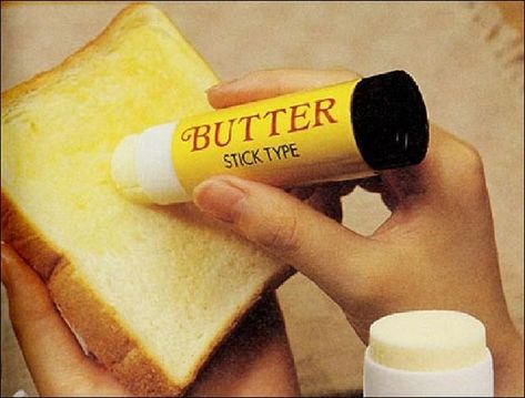 Butter in a glue stick tube (and 19 other inventions that might secretly be awesome) via Buzzfeed #BensSkinSweep Useless Inventions, Inventions Sympas, Japanese Inventions, Funny Inventions, Weird Inventions, Clever Inventions, Odd Things, Great Inventions, Weird Food