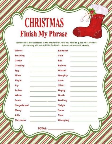 CHRISTMAS FINISH MY PHRASE GAME - DIY INSTANT DOWNLOAD (8 X 10) This Christmas Finish My Phrase game is a great ice breaker game and its a perfect for a family gathering, a Christmas party, or even an office Christmas party. Natal, Finish My Phrase Game, Finish My Phrase, Christmas Gift Games, Cupcakes Christmas, Xmas Games, Fun Christmas Party Games, Printable Christmas Games, Fun Christmas Games