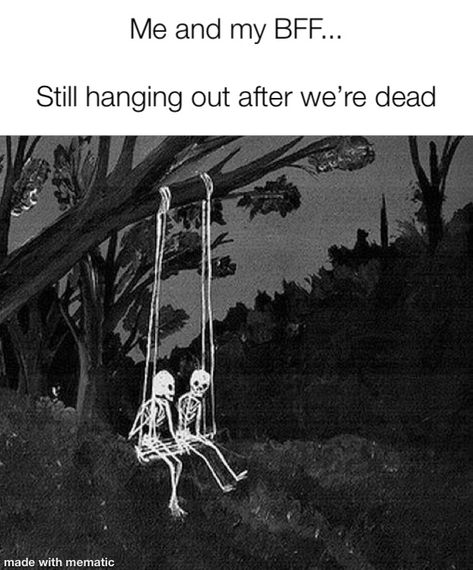 Me and my BFF still hanging out after we’re dead. Lol Computer Backgrounds Grunge, Image Halloween, Wal Art, 다크 판타지, Skeleton Art, Arte Obscura, Spooky Scary, Wow Art, Arte Horror