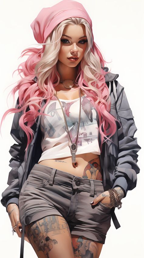 🚩If you use my art make sure to credit me or you will get a copyright infringement notice. #casual #barbie #badass #tattoo #tattoos #pink #aesthetic #queen #lowrider Aesthetic Queen, Tattoo Homme, Badass Girl, Výtvarné Reference, Barbie Cartoon, Pahlawan Marvel, Digital Portrait Art, Female Character Design, Digital Art Girl