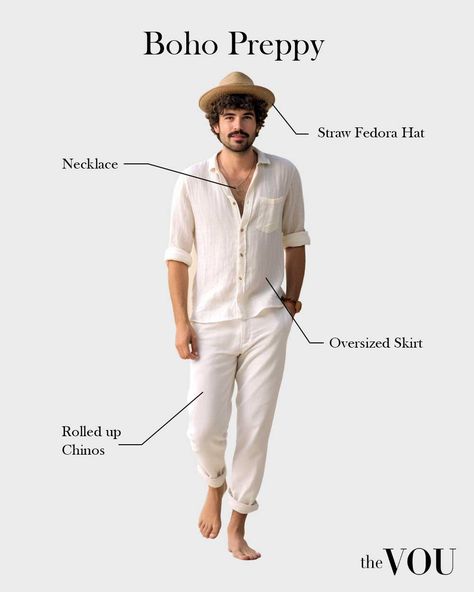 Couture, Outfit Idea For Men, Bohemian Outfit Men, Boho Clothing Men, Bohemian Style Shoes, Men Style Guide, Bohemian Outfits Summer, Boho Men Style, Bohemian Style Men