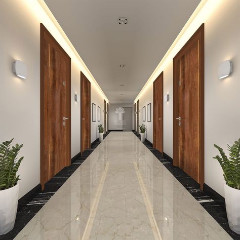 Apartment Ceiling Design, Apartment Corridor Design, Hotel Corridor Design, Apartment Corridor, Foto Hotel, Apartment Lobby, Floor Tiles Design, Hotel Corridor, Corridor Design