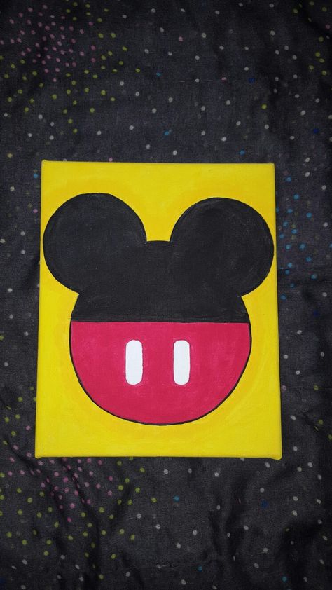Mickey Painting Easy, Easy Mickey Mouse Painting, Mickey Mouse Painting Easy, Mickey Mouse Painting Canvases, Mickey Mouse Canvas Painting, Mickey Mouse Painting, Mickey Mouse Canvas, Pintar Disney, Mickey Mouse Wall Art