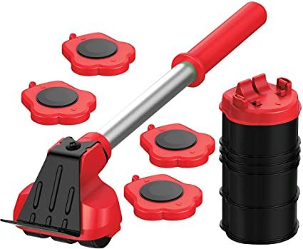 Heavy Duty Furniture Lifter with 4 Sliders for Easy and Safe Moving, Appliance Roller Suitable for Sofas, Couches and Refrigerators, Adjustable Height [Load Capacity: 660lbs Per Wheel] - - Amazon.com Moving Kit, Moving Tools, Furniture Wheels, Red Furniture, Furniture Sliders, Furniture Dolly, Furniture Movers, Moving Furniture, Roller Set