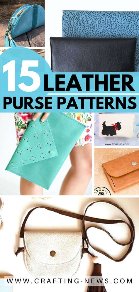 Couture, Handmade Leather Purse Pattern, Sewing Leather Bags, Diy Leather Coin Purse, Leather Purse Patterns, Faux Leather Bag Pattern, Leather Clutch Pattern, Leather Purse Diy, Crossbody Purse Patterns