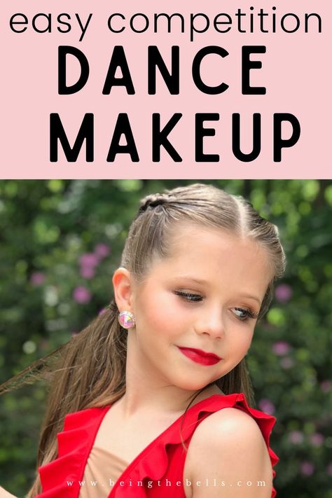 Hairstyles For Dance Recitals, Dance Hairstyles Competition Bun, Dance Recital Makeup Toddler, Dance Competition Hair Ponytail, Dance Photo Hairstyles, Dance Pictures Hairstyles, Competitive Dance Makeup, Performance Hairstyles Dance, Dance Makeup Bag
