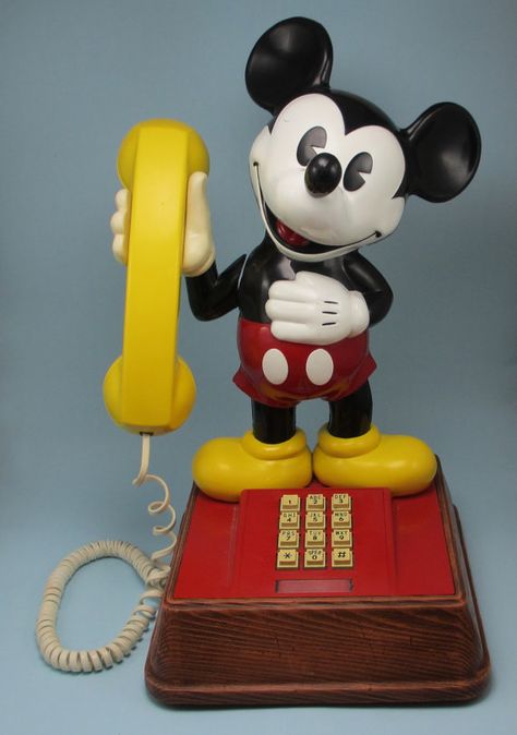 Mickey Mouse phone! We had this growing up:) Mickey Mouse Stuff, Mickey Mouse Phone, Kids Phone, Mickey Mouse Toys, Disney Bedrooms, Vintage Phone, Retro Phone, Micky Mouse, Vintage Phones