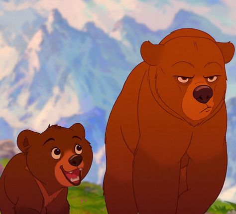 Koda & Kenai                               Irmão Urso Brother Bear Aesthetic, Koda Brother Bear, Brother Bear Kenai, Cartoon Brothers, Kenai Brother Bear, Brothers Cartoon, Brothers Aesthetic, Lilo Et Stitch, Images Disney