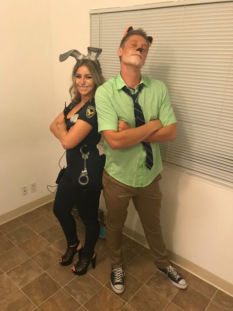 Nick Wild And Judy Hopps Costume, Zootopia Costume Couple, Judy Hoops And Nick Wilde Costume, Halloween Costumes Zootopia, Judy Hops And Nick Wilde Costume, Zootopia Nick And Judy Costume, Judy Hopps And Nick Wilde Costume, Nick Wilde And Judy Hopps Costume, Judy And Nick Costume