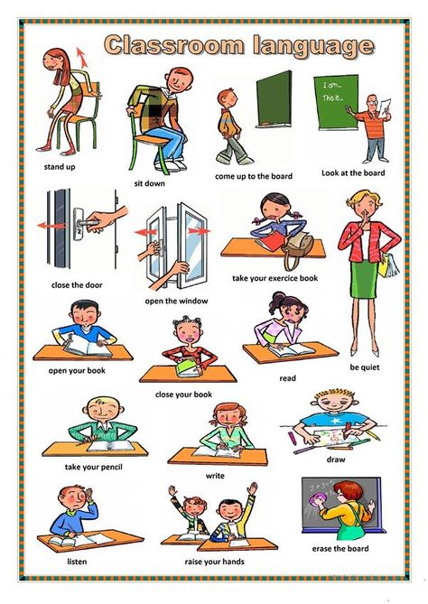 Classroom Commands, English Poster, Tatabahasa Inggeris, Classroom Memes, English Teaching Materials, Anime Classroom, Language Worksheets, Learning English For Kids, English Worksheets For Kids