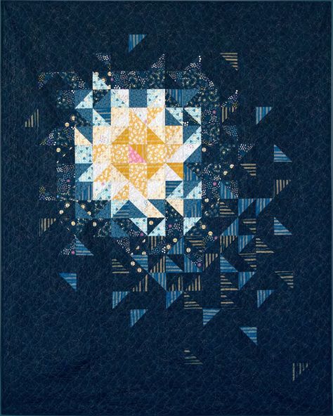 Get this Free Comet Quilt Pattern. suzyquilts.com Patchwork, Constellation Quilt, Space Quilt, Triangle Quilt Pattern, Modern Quilting Designs, Mountain Quilts, Quilt Modernen, Nancy Zieman, Ruby Star Society
