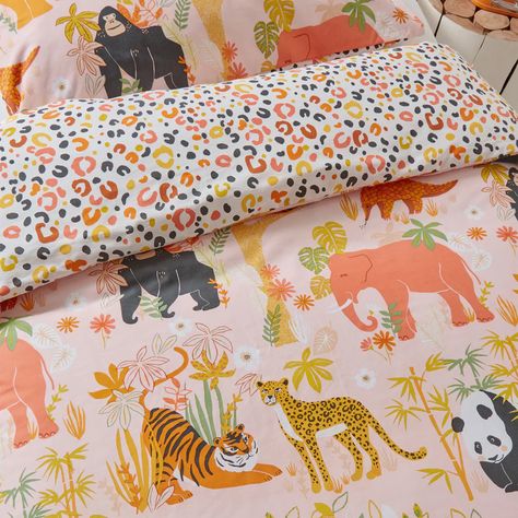 Girls Safari Bedroom, Safari Bedroom, Jungle Bedroom, Geometric Duvet Cover, 100 Cotton Duvet Covers, Kids Duvet, Kids Duvet Cover, Pink Duvet Cover, Kids Bedding Sets