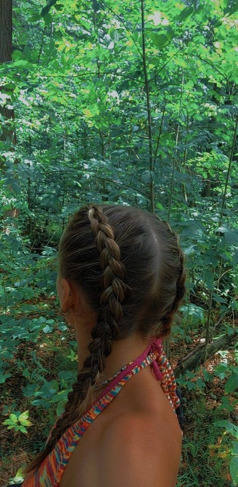 French Plaits Hairstyles, Dark Brown Hairstyles Braids, Easy Hairstyles For Netball, Two French Plaits, Brunette Dutch Braids, Aesthetic French Braids, Cute Hairstyles French Braids, How To Do French Plaits, Preppy Braided Hairstyles