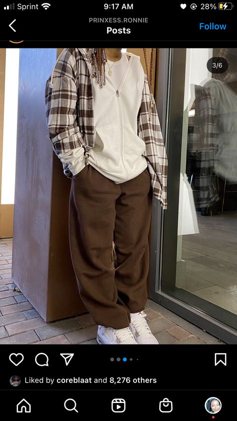 Fall Fits Streetwear, Grey And Brown Outfit, Geeky Clothes, Streetwear Inspo, Brown Outfit, Tomboy Outfits, Tomboy Style Outfits, Looks Street Style, Chill Outfits