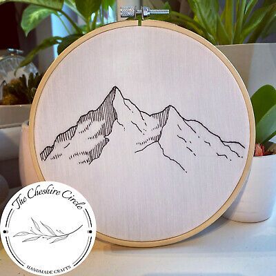 Embroidery Patterns Landscape, Embroidery Patterns Mountains, Hand Embroidery Mountains, Mountains Embroidery Pattern, Mountain Embroidery Simple, Embroidery Mountains Simple, Minimalist Embroidery Patterns, Landscape Embroidery Patterns, Mountain Embroidery Pattern