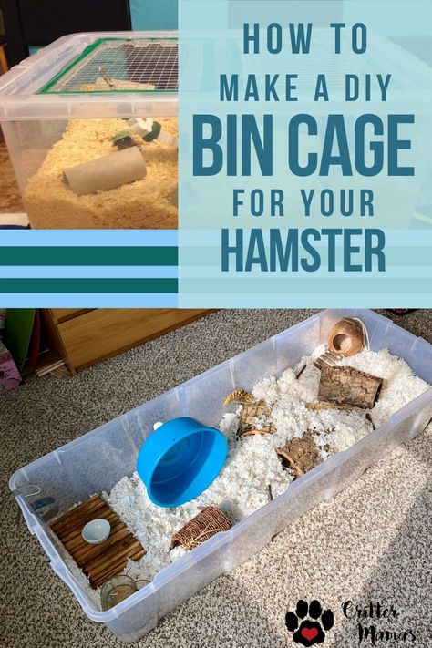 Diy Bin Hamster Cage, Easy Hamster Cage Ideas, Diy Hamster Habitat, Diy Hamster Bin Cage, Cheap Hamster Cage Ideas, Home Made Hamster Cage, 10 Gallon Hamster Tank Ideas, Diy Hamster Cage Bin, Hamster Cage Ideas Diy Homemade