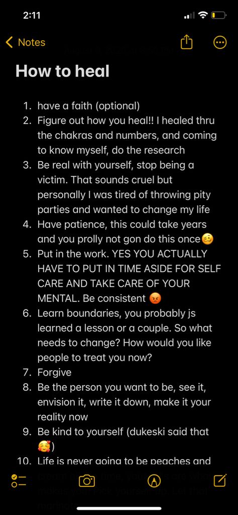 Healing To Do List, How To Heal Mental And Emotional Exhaustion, Things To Do When Healing, Things To Do To Heal Yourself, Healing Begins Quotes, How To Start Your Healing Journey, How To Heal Spiritually, Tips For Healing, Self Care Notes Iphone