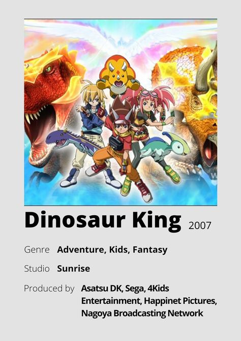 Dinosaur King Anime, Dino Rey, Minimalist Anime, King Anime, Dinosaur King, Poster Information, Anime Minimalist Poster, Anime King, Anime Poster