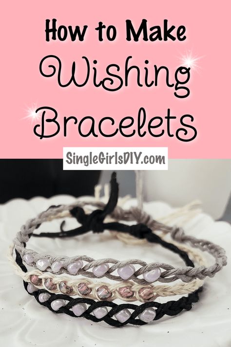 Beaded Bracelet Diy, Make A Wish Bracelet, Braided Bracelet Diy, Bracelets Design, Diy Bracelets Tutorials, Jewelry Diy Bracelets, Bracelets Handmade Diy, Bracelet Craft Diy, Easy Jewelry