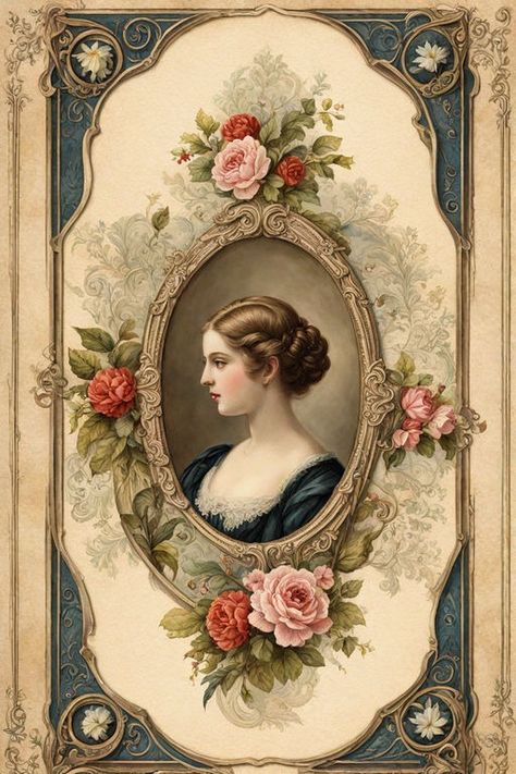 Vintage Victorian carte de visite album page by Gatekeeper - Playground Old Victorian Pictures, Victorian Art Wallpaper, Victorian Posters, Victorian Poster, Victorian Frames, Victorian Prints, Old Illustration, Vintage Paper Printable, Victorian Illustration