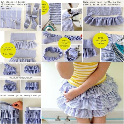 How to Make Ruffled Shirt for Girls of All Ages tutorial and instruction. Follow us: www.facebook.com/fabartdiy Sew Ins, Aktiviti Kanak-kanak, Ruffled Shirt, Haine Diy, Shirt For Girls, Skirt Tutorial, Trendy Sewing, Skirt Maxi, Creation Couture