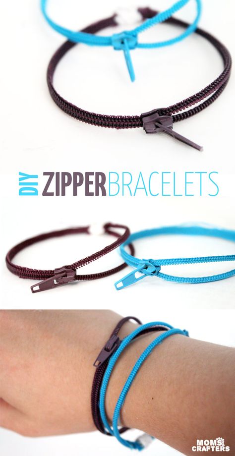 Diy Fidget Toys, Zipper Bracelet, Zipper Crafts, Zipper Jewelry, Nail Polish Crafts, Awesome Crafts, Crafts For Teens To Make, Beginner Sewing, Mom Diy