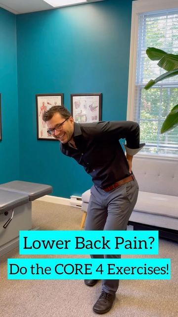 Triune Chiropractic on Instagram: "Lower back pain is the worst 😱 Here’s my favorite 4 Core exercises nicknamed the “Core 4”. 1. Bird Dog 2. Side Plank 3. Curl up 4. Glute Bridge These exercises strengthen the anterior, lateral, and posterior sides of the core. The glutes are added in from clinical experience with how often I find lower back muscle strains caused from “weak glutes”. Stronger core. Stronger bum. Stronger YOU. Yours in health, Dr. Carroll Triune Chiropractic Team" Exercises To Strengthen Back Muscles, Low Back Exercises Physical Therapy, Strength Back Exercise, How To Strengthen Back, Lower Back Stretches For Men, Weak Back Exercises, Lower Back Strengthening Exercises, Low Back Strengthening Exercises, Stretch Routines