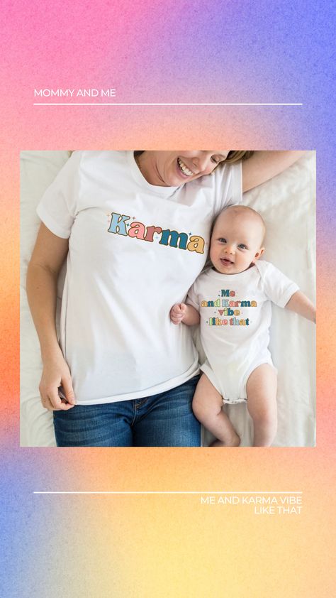 Get ready to make a statement with our "Karma and Me Vibe Like That" matching mommy and me set! Whether you're out running errands or lounging at home, this set is the perfect way to show off your love and connection with your little one.
Make memories that last a lifetime with our "Karma and Me Vibe Like That" matching mommy and me set! Featuring a fun and trendy design, this set is perfect for family photos, playdates, and any occasion where you want to show off your matching style Baby Taylor Swift Outfit, Karma Song, Taylor Swift Karma, Taylor Swift Outfit, Swift Outfits, Baby Taylor, Classic Red Lip, Taylor Swift Birthday, Mommy And Baby